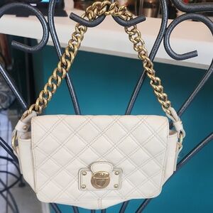 Marc Jacobs Made In Italy Cream and Gold Leather Bag